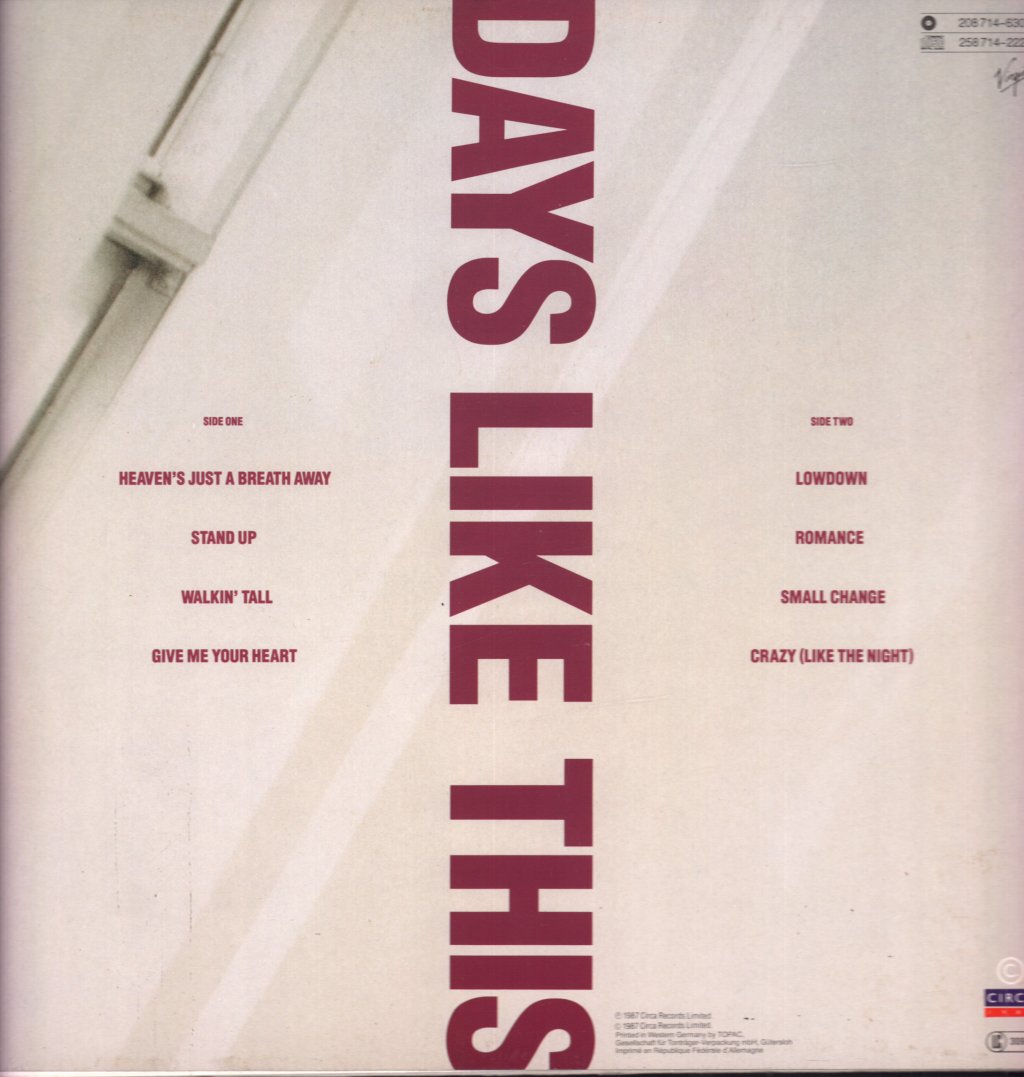 Hindsight - Days Like This - Lp