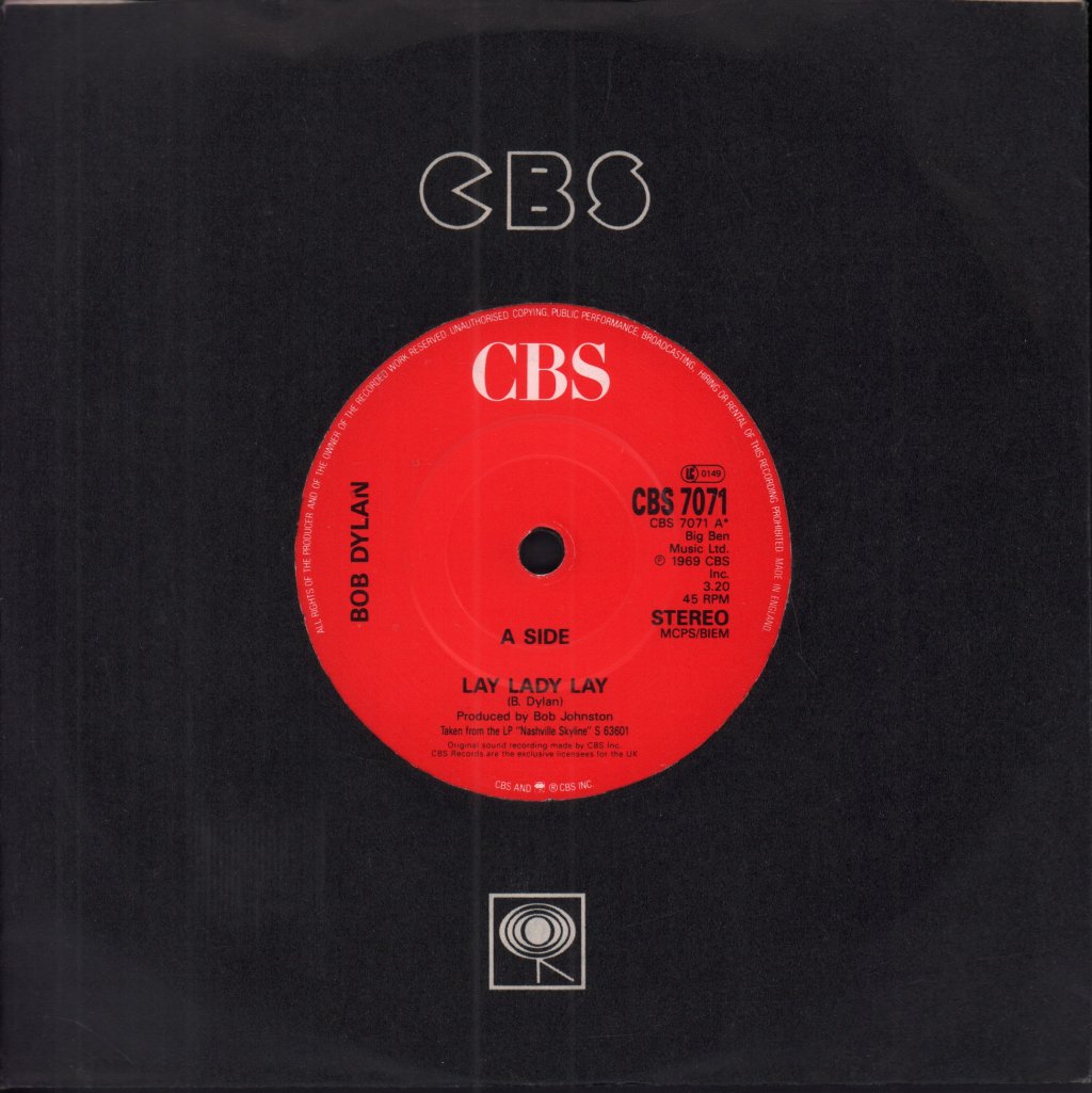 Bob Dylan - Lay Lady Lay / I Threw It All Away - 7 Inch