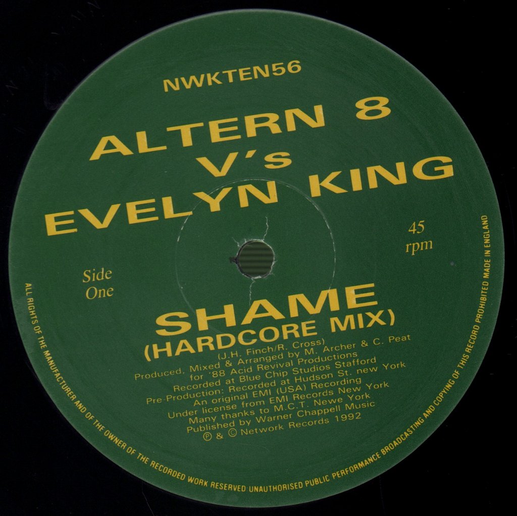 Altern 8 vs Evelyn King - Shame - 10 Inch