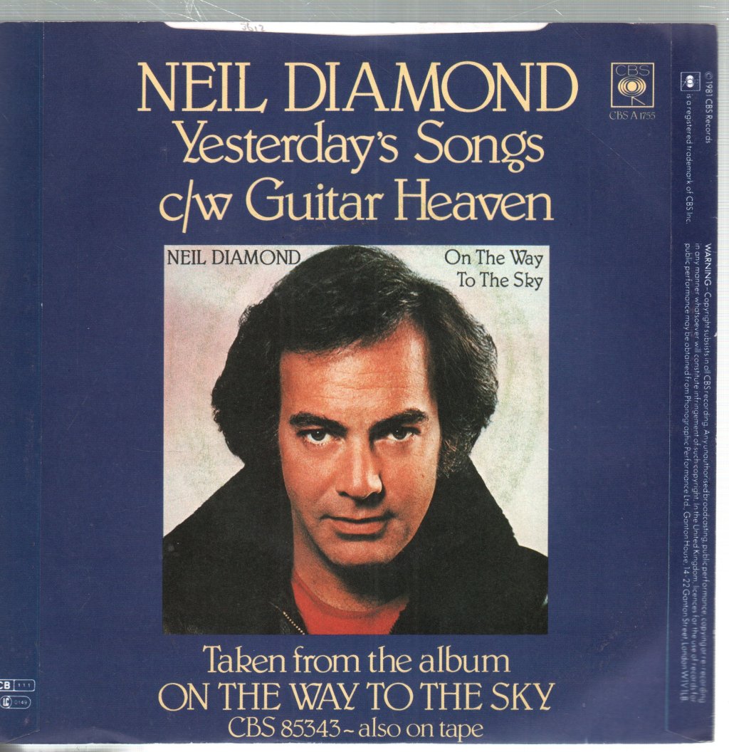 Neil Diamond - Yesterday's Songs - 7 Inch