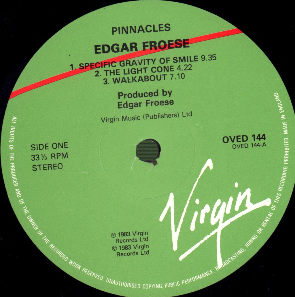 Edgar Froese - Pinnacles - Lp