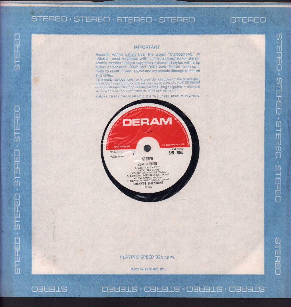 Granny's Intentions - Honest Injun - Lp