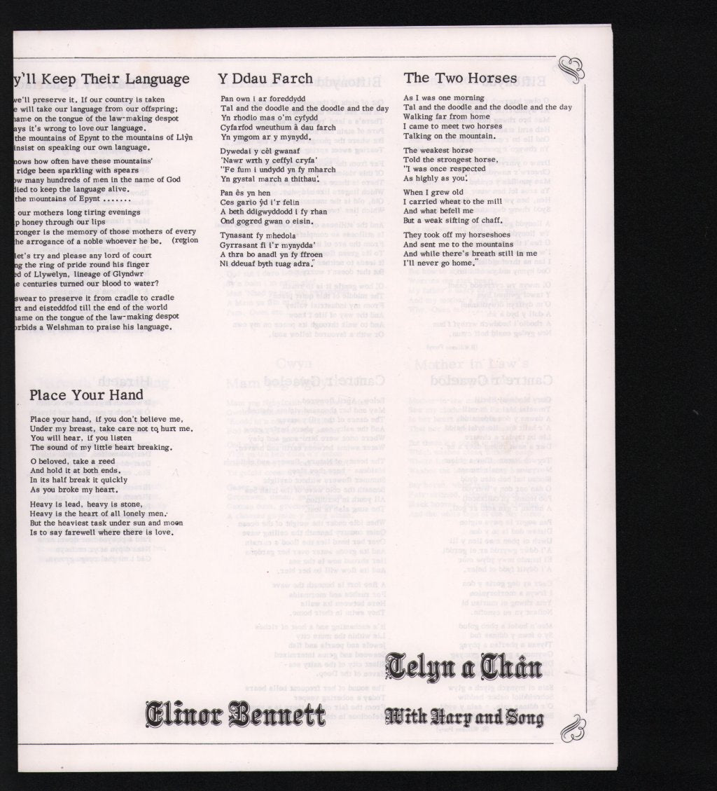 Elinor Bennett - Telyn A Chân - Lp