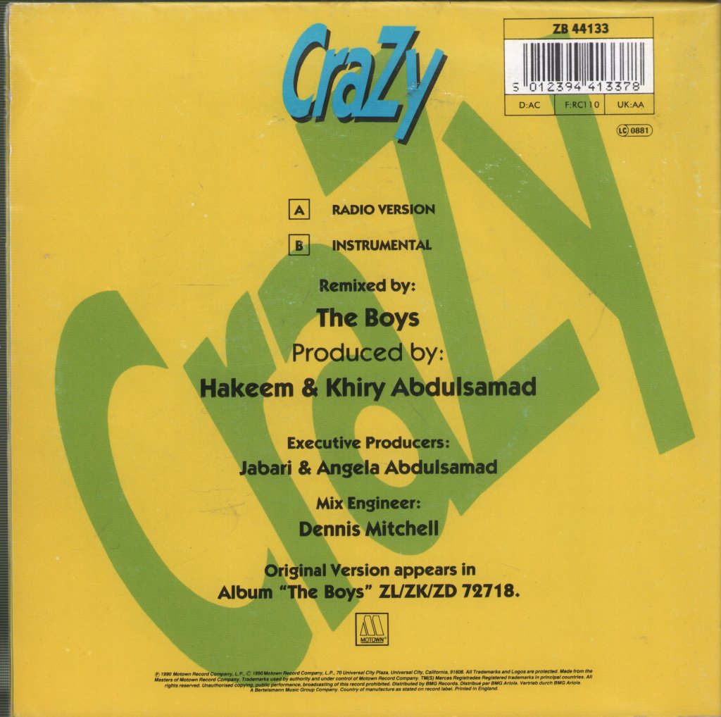 Boys (Motown) - Crazy - 7 Inch