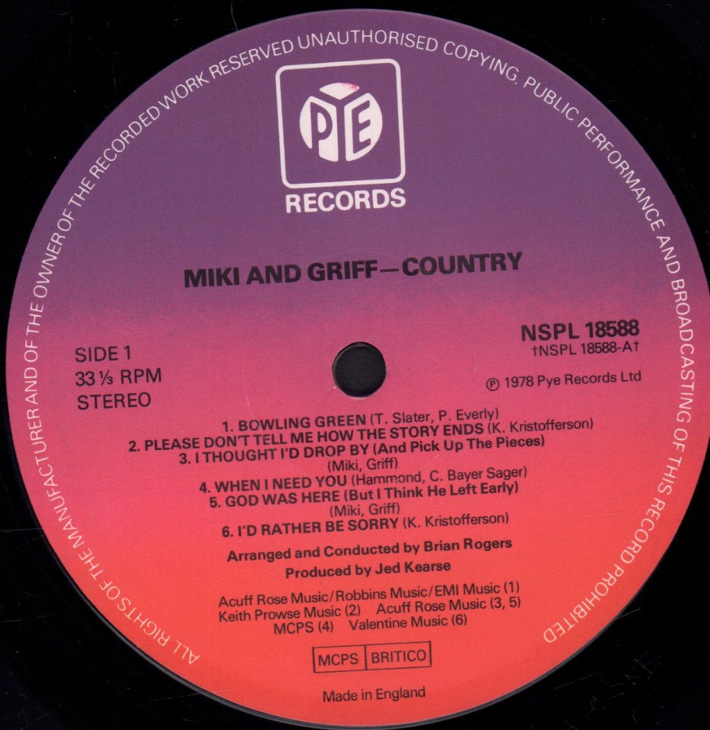 Miki And Griff - Country - Lp