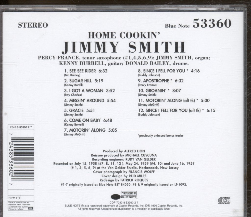 Jimmy Smith - Home Cookin' - Cd