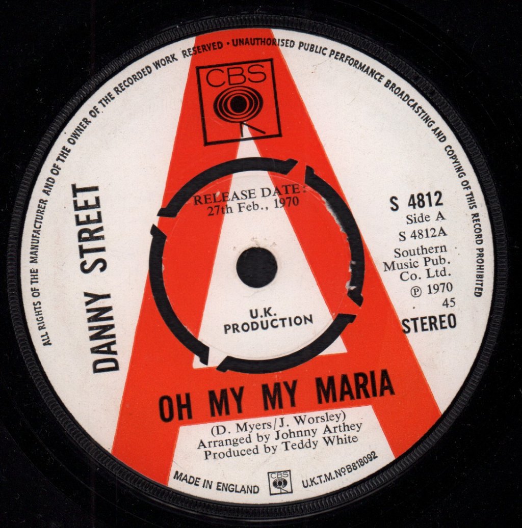 Danny Street - Oh My My Maria - 7 Inch