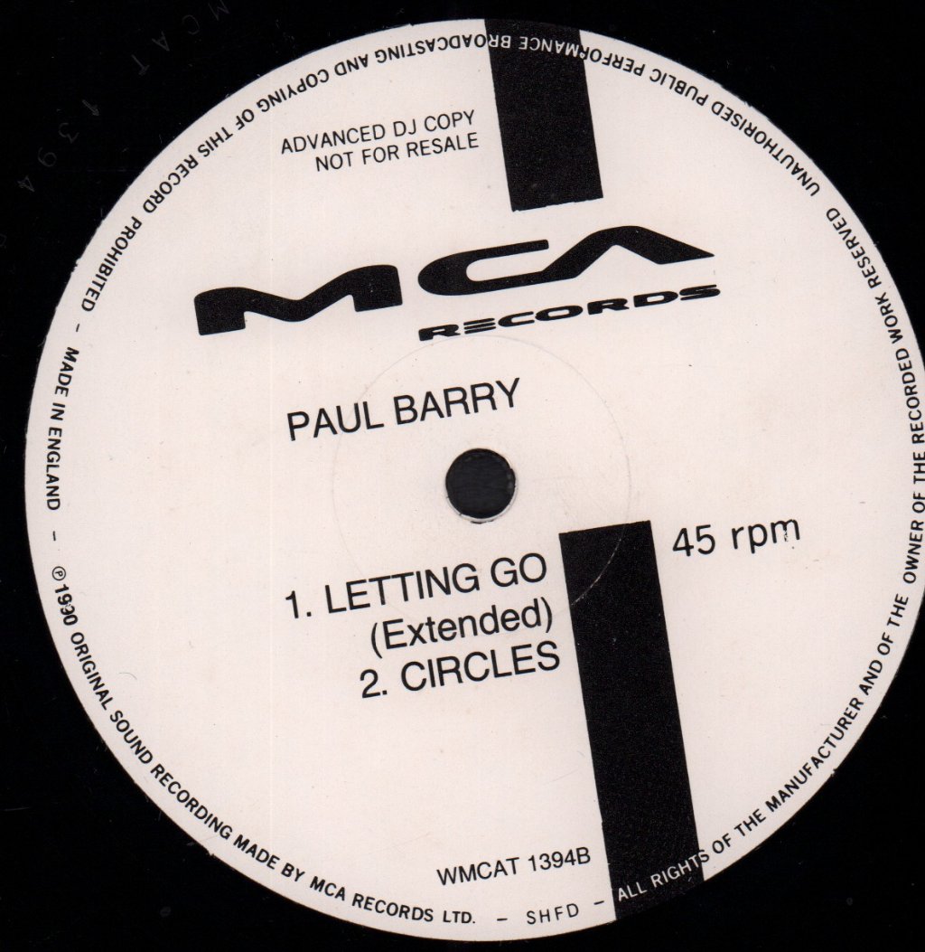 Paul Barry - Letting Go - 12 Inch