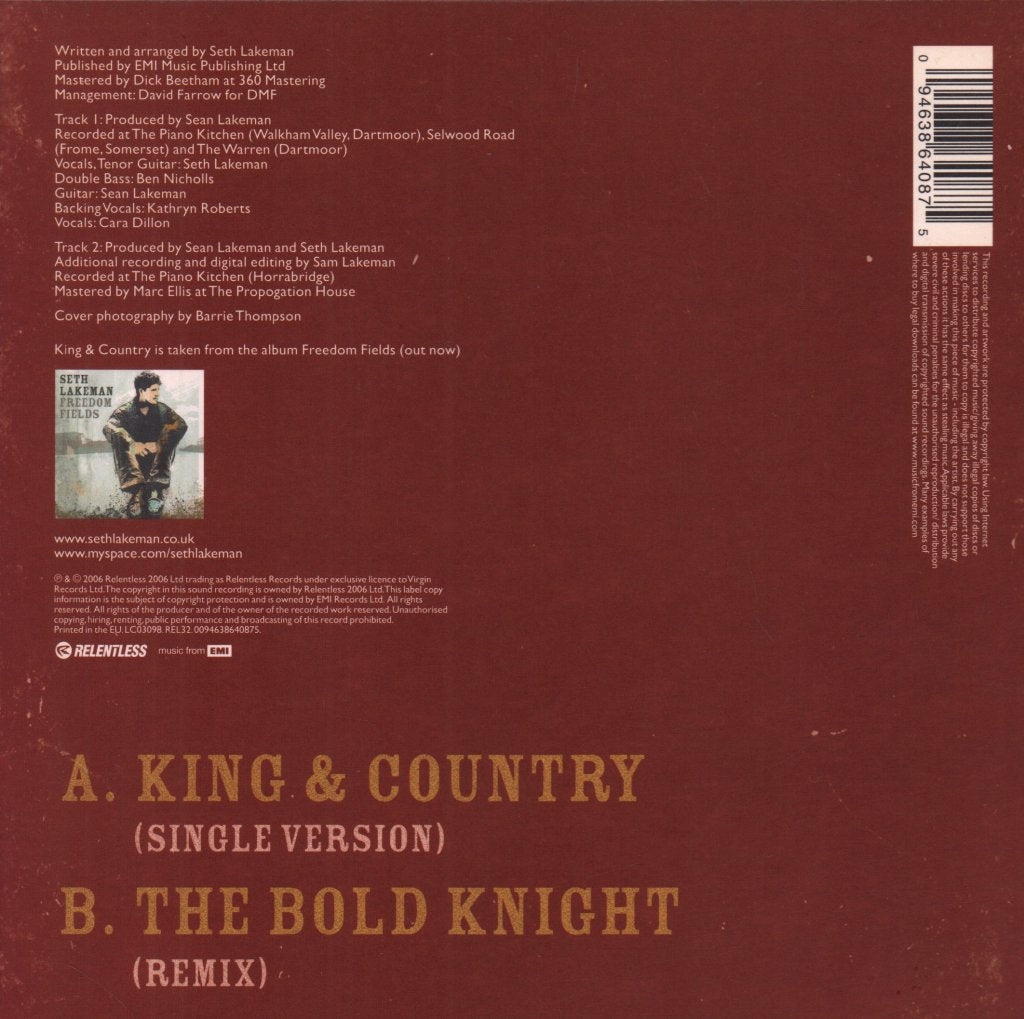 Seth Lakeman - King And Country - 7 Inch