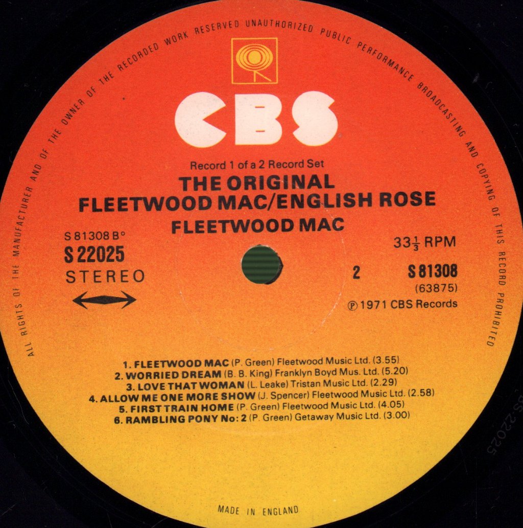 Fleetwood Mac - Original Fleetwood Mac / English Rose - Double Lp