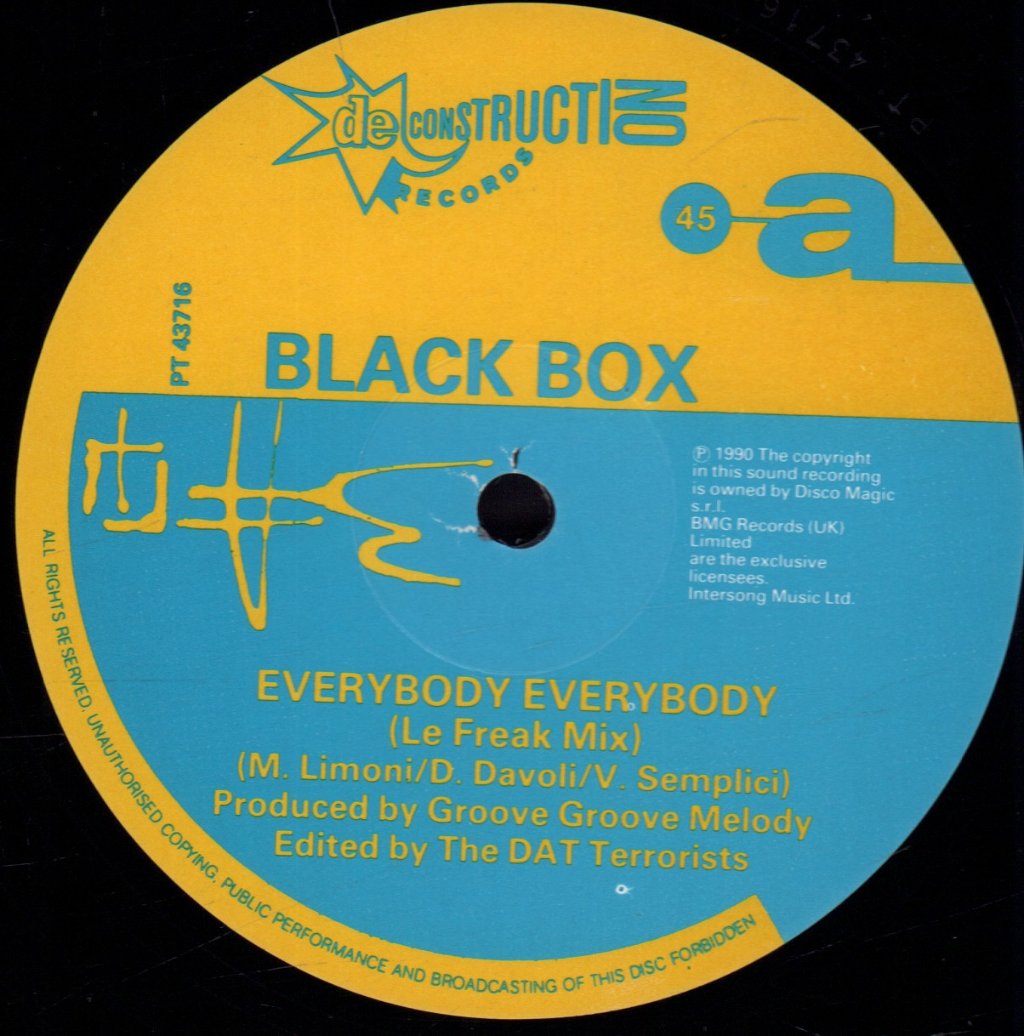 Black Box (90'S Dance Group) - Everybody Everybody - 12 Inch