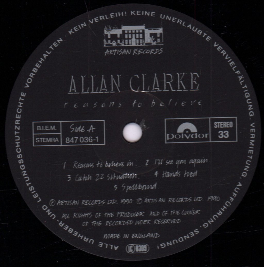 Allan Clarke - Reasons To Believe - Lp