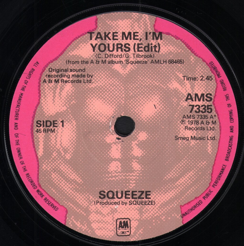 Squeeze - Take Me I'm Yours - 7 Inch