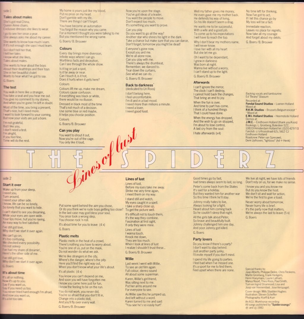 Spiderz - Lines Of Lust - Lp