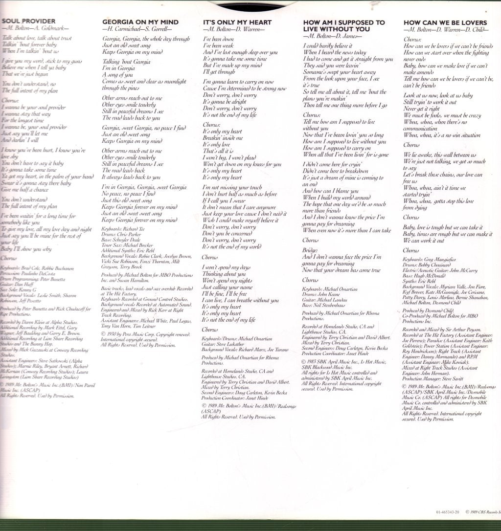 Michael Bolton - Soul Provider - Lp