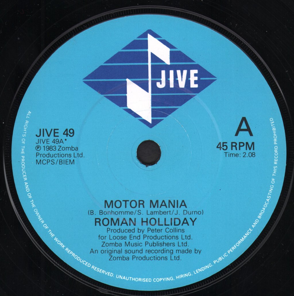 Roman Holliday - Motor Mania - 7 Inch