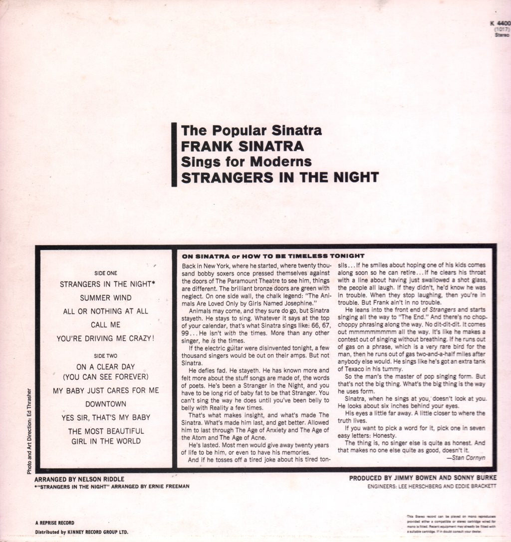 Frank Sinatra - Strangers In The Night - Lp