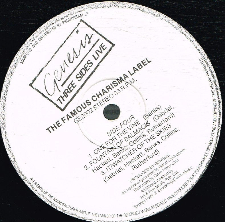 Genesis - Three Sides Live - Double Lp
