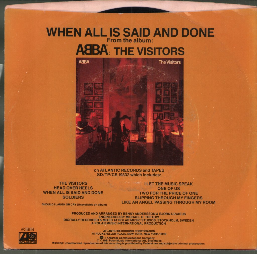 ABBA - When All Is Said And Done B/W Should I Laugh Or Cry - 7 Inch
