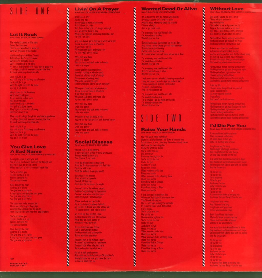 Bon Jovi - Slippery When Wet - Lp