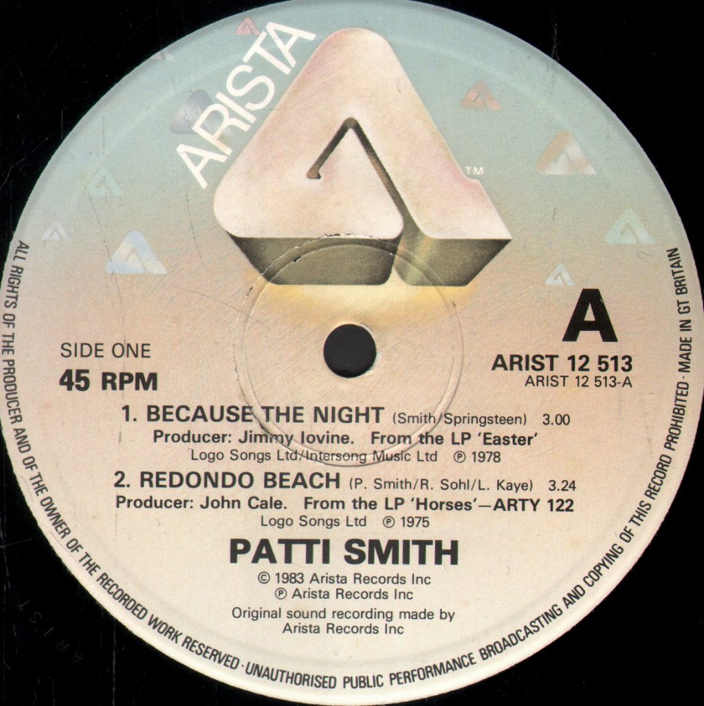 Patti Smith - Because The Night - 12 Inch