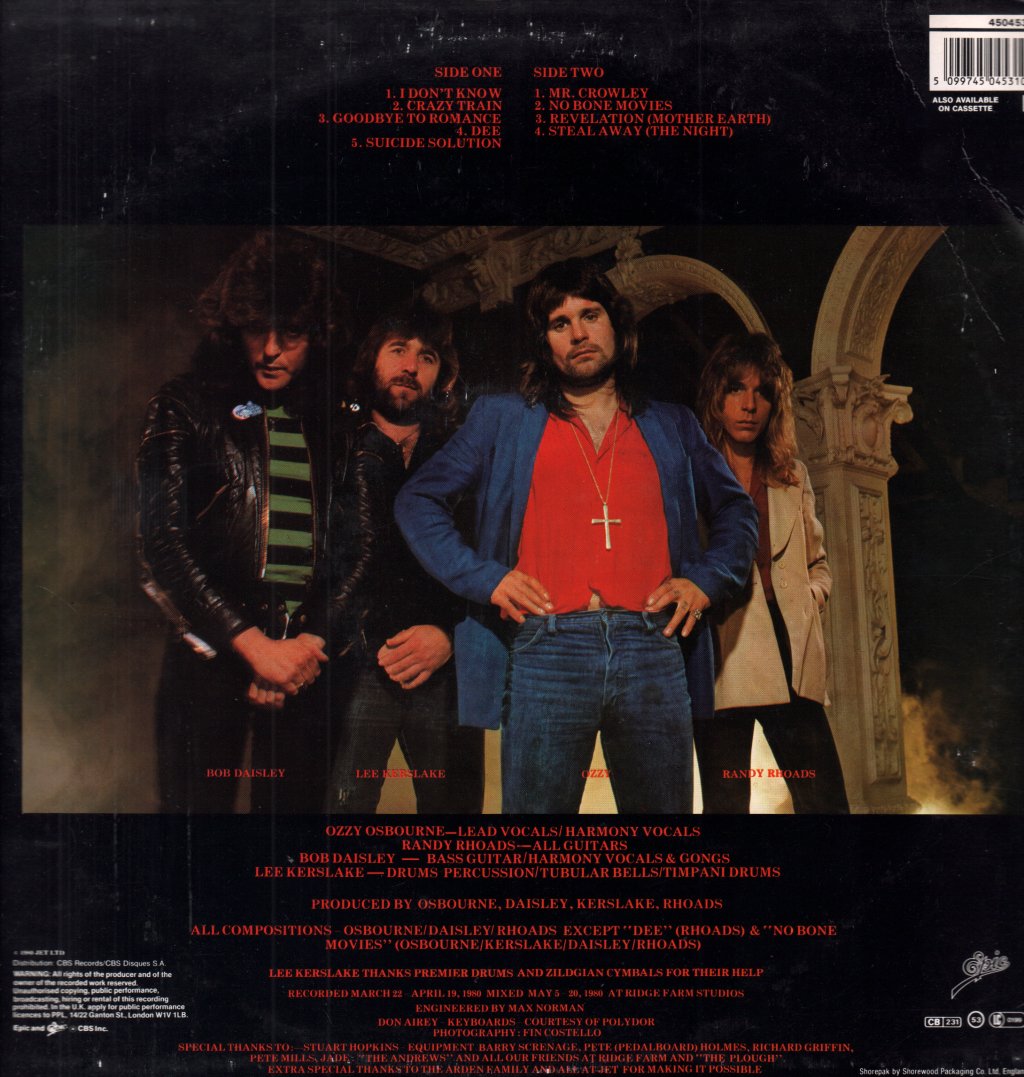 Ozzy Osbourne - Blizzard Of Ozz - Lp