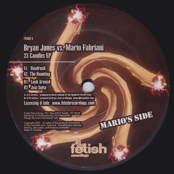 Bryan Jones vs. Mario Fabriani - 23 Candles EP - 12 Inch