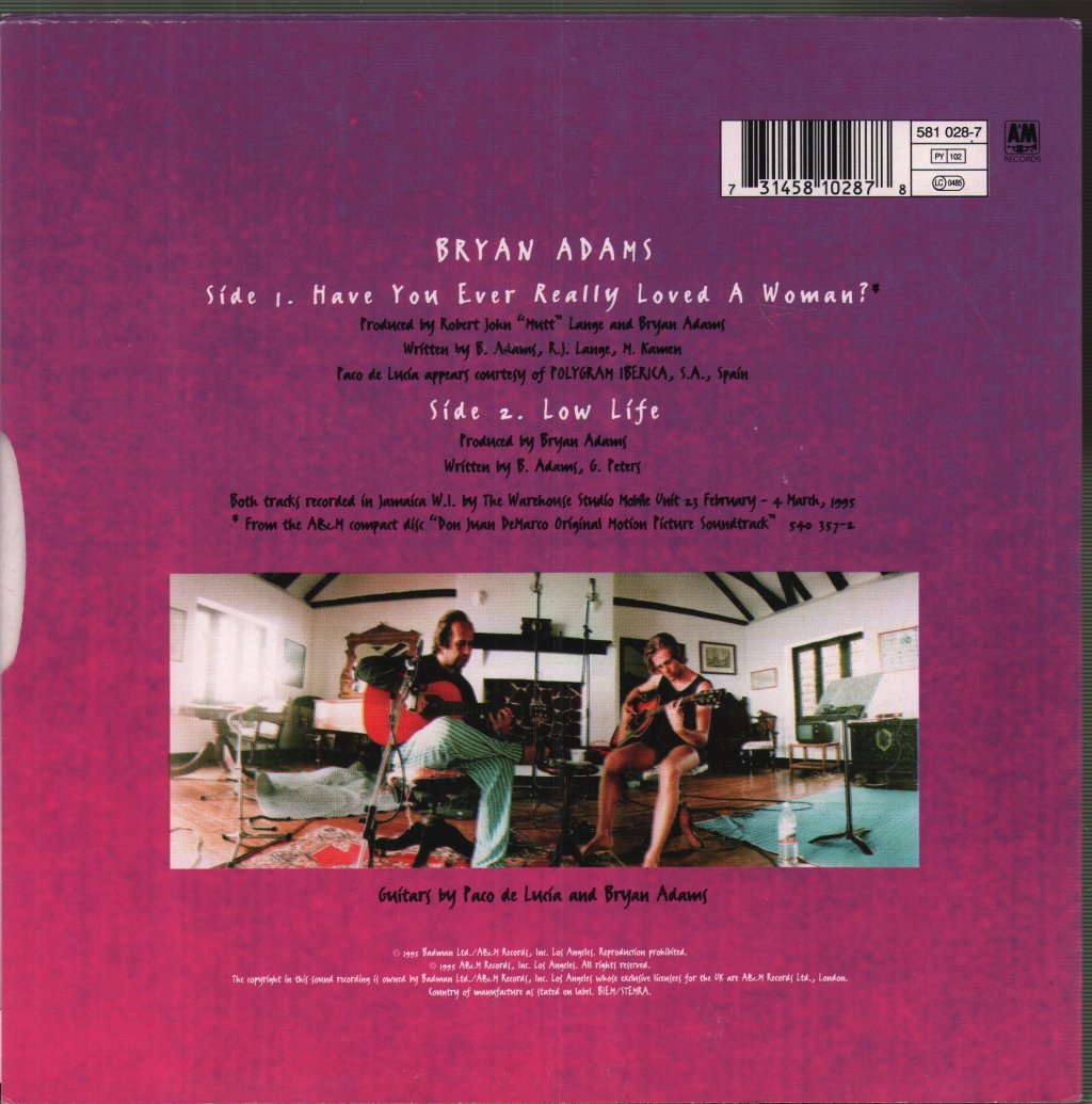 Bryan Adams - Have You Ever Really Loved A Woman? - 7 Inch