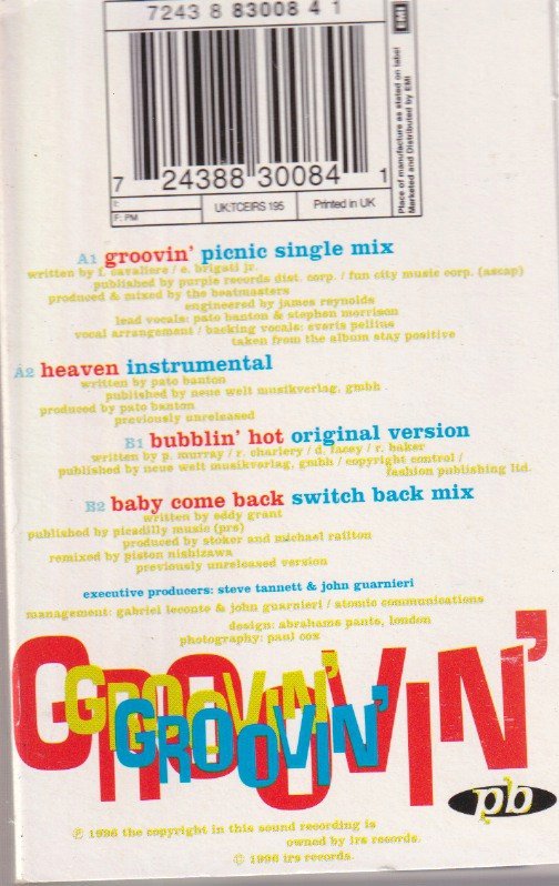 Pato Banton And The Reggae Revolution - Groovin' - Cassette