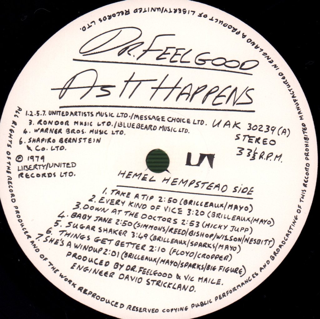 Dr. Feelgood - As It Happens - Lp