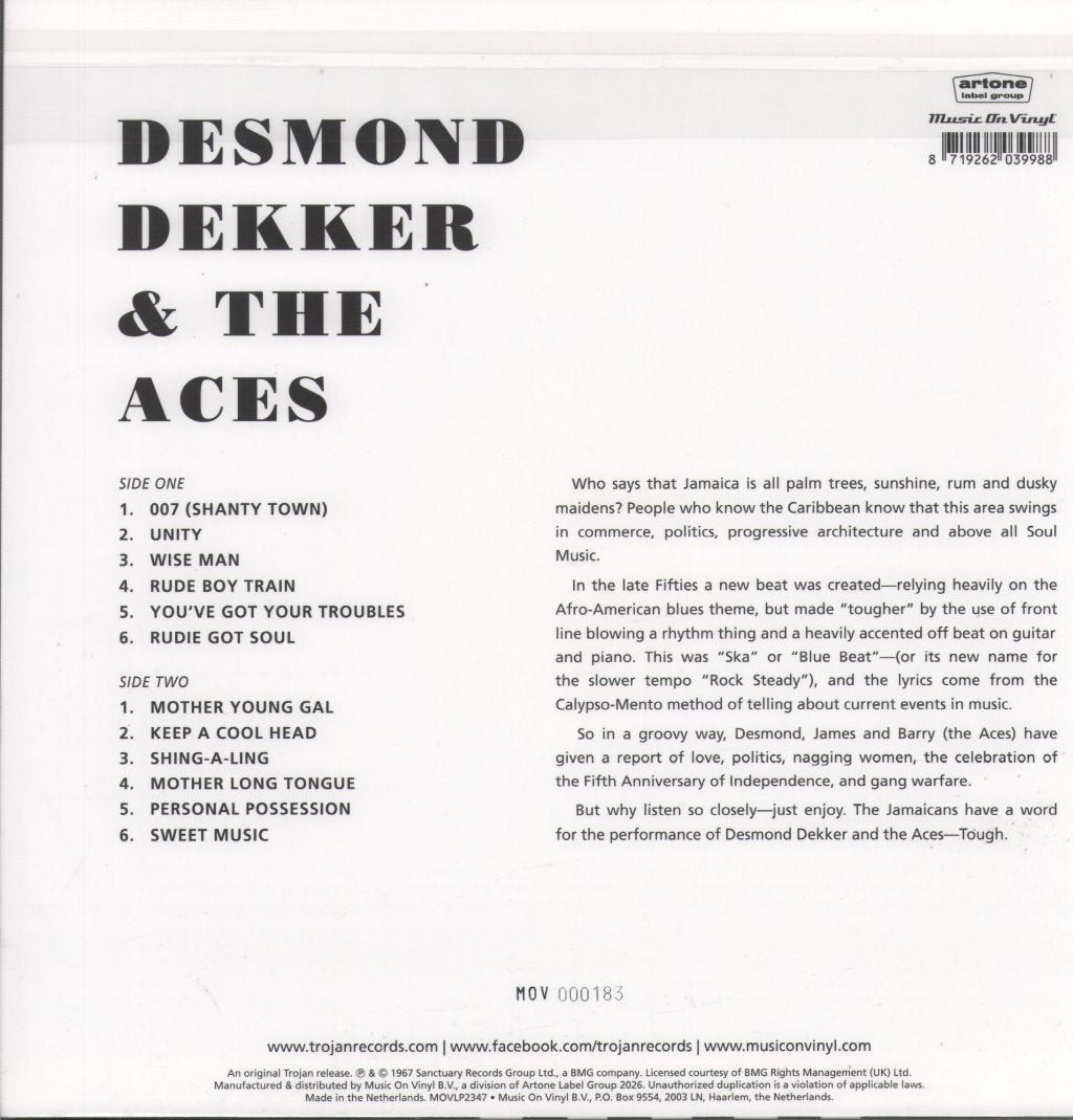 Desmond Dekker And The Aces - 007 (Shanty Town) - Lp