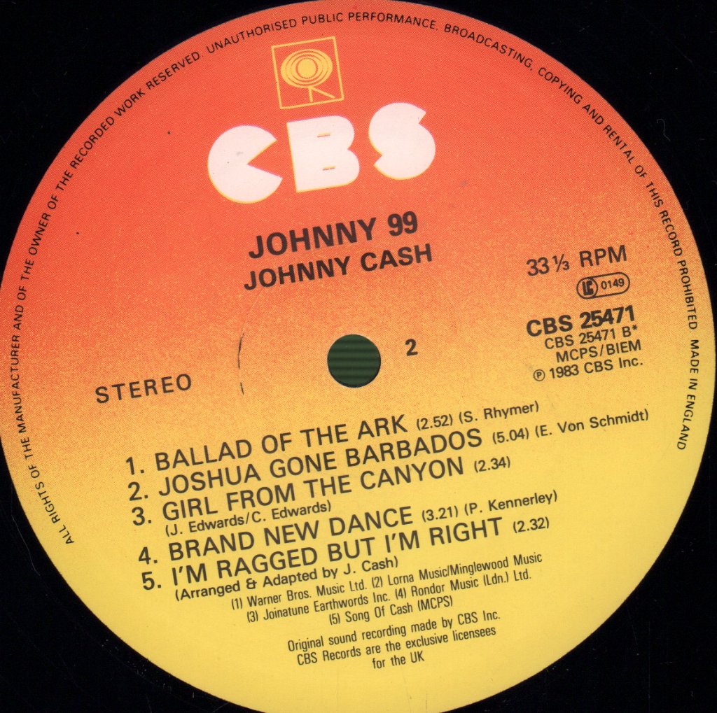 Johnny Cash - Johnny 99 - Lp