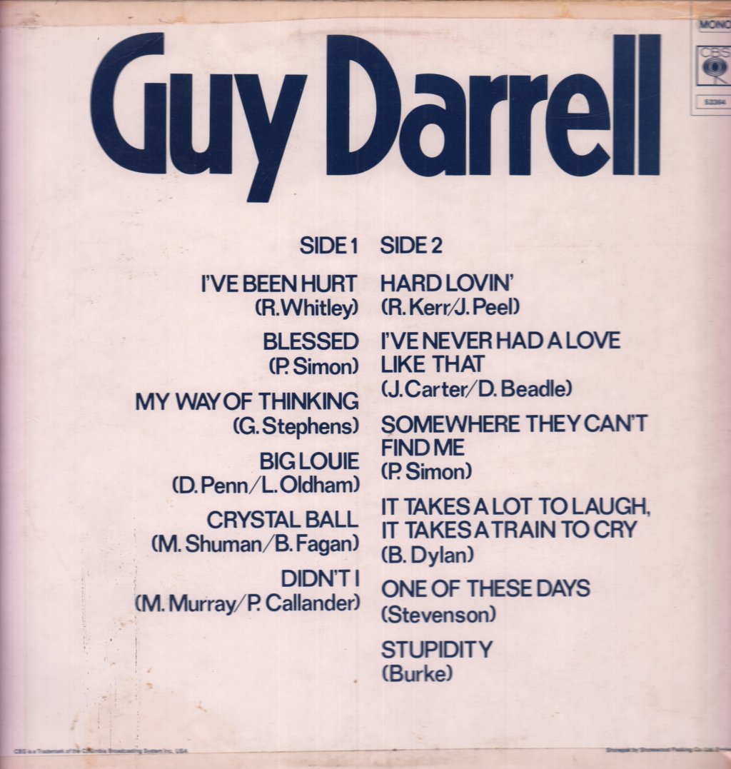 Guy Darrell - I've Been Hurt - Lp