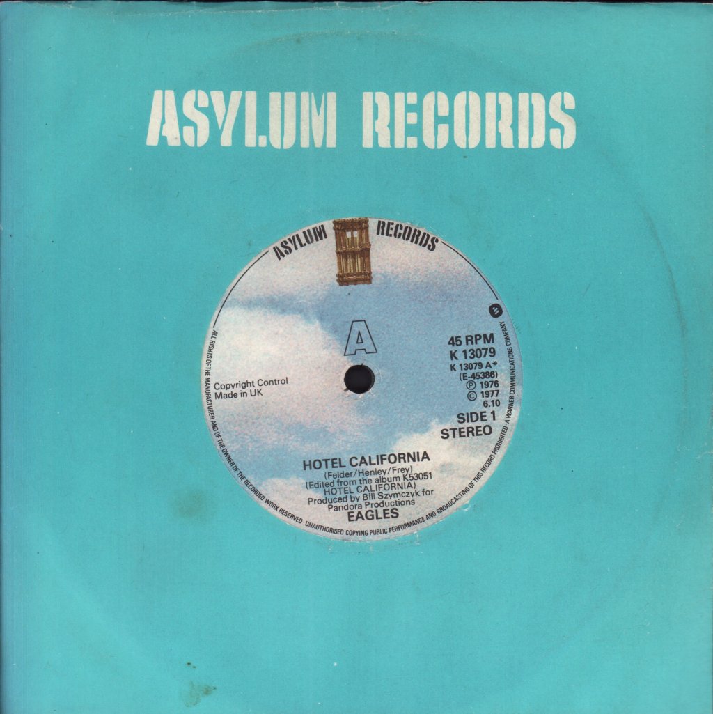 Eagles (Rock Group) - Hotel California - 7 Inch