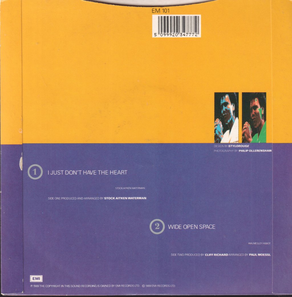 Cliff Richard - I Just Don't Have The Heart - 7 Inch