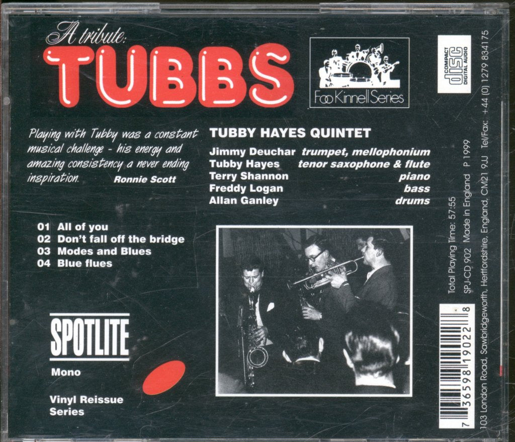 Tubby Hayes Quintet - A Tribute: Tubbs - Cd