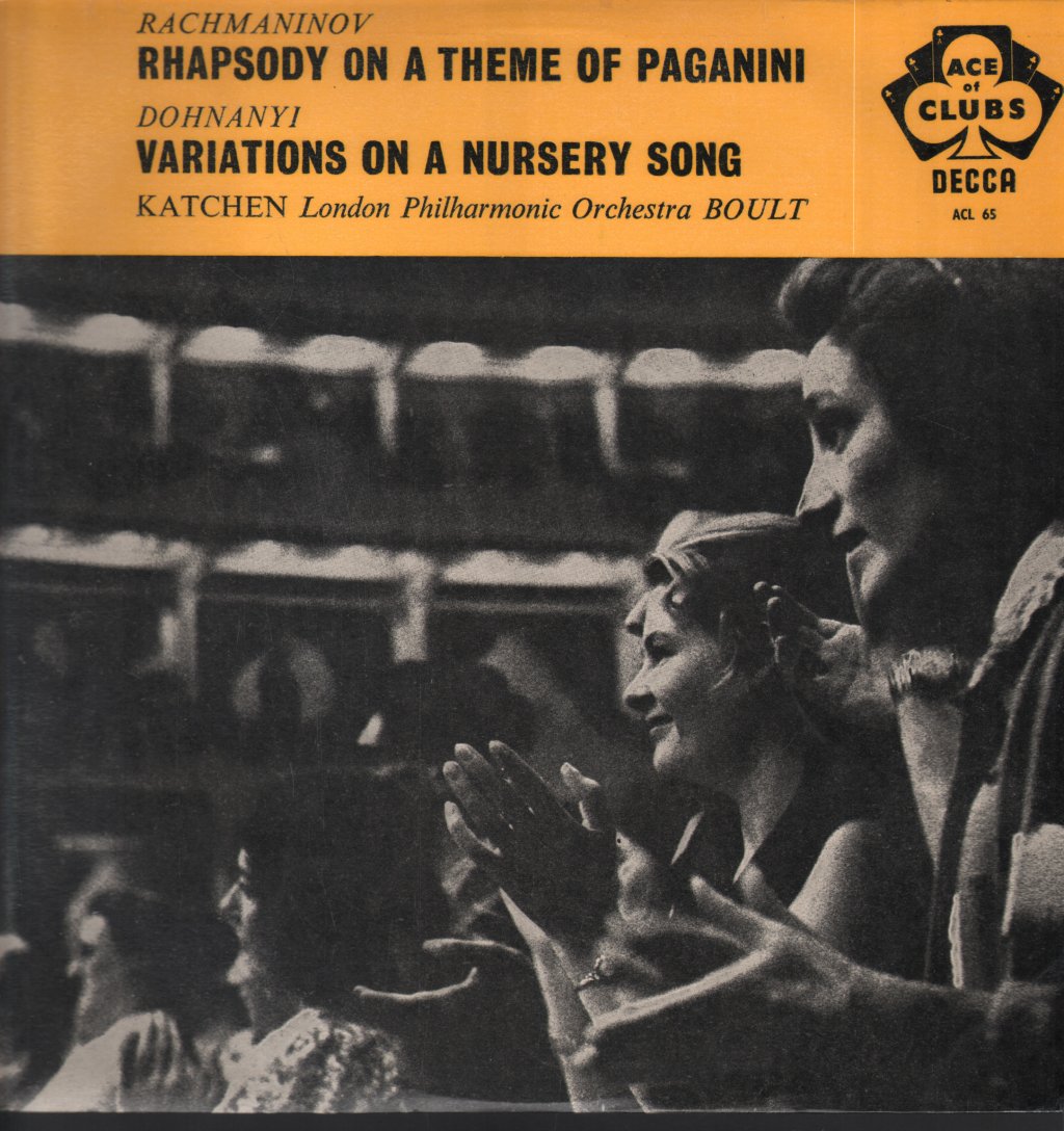 Julius Katchen / Sir Adrian Boult / London Philharmonic Orchestra - Rachmaninov - Rhapsody On A Theme Of Paganini / Dohnányi - Variations On A Nursery Song - Lp