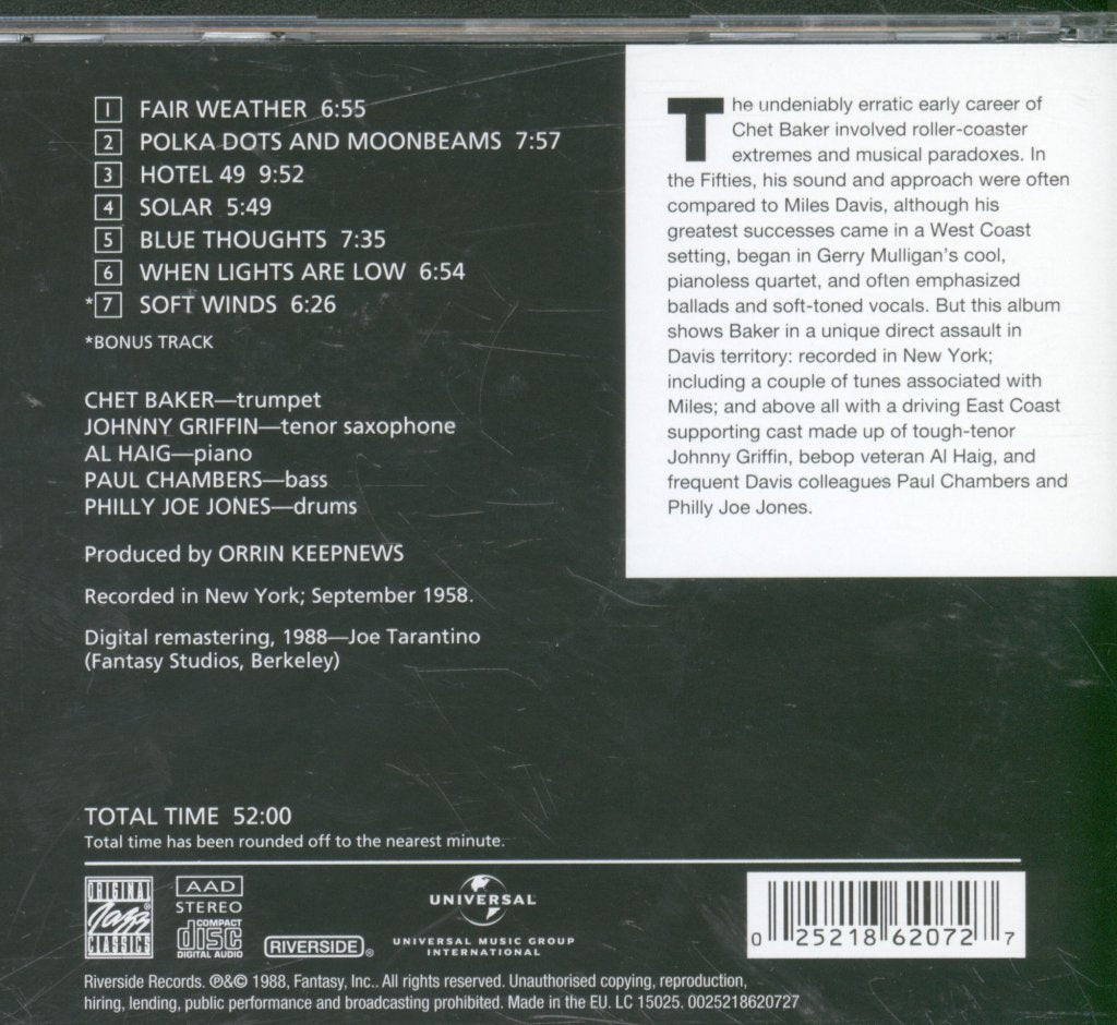 Chet Baker - In New York - Cd