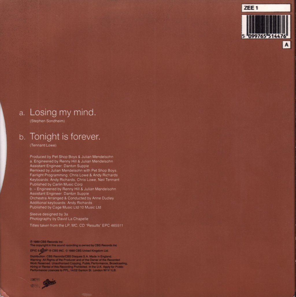 Liza Minnelli - Losing My Mind - 7 Inch