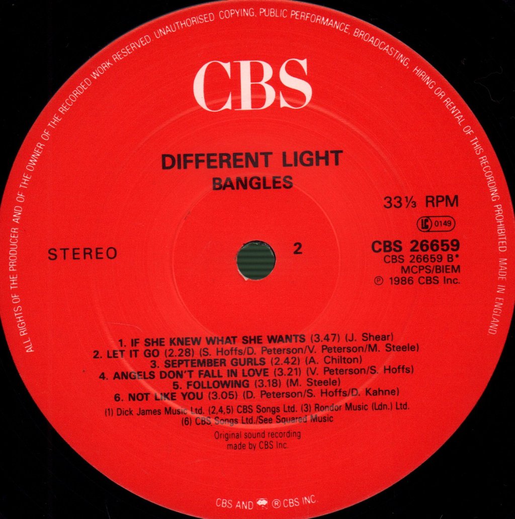 Bangles - Different Light - Lp