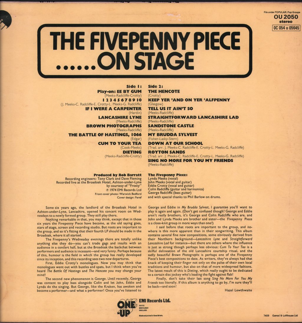 Fivepenny Piece - On Stage - Lp