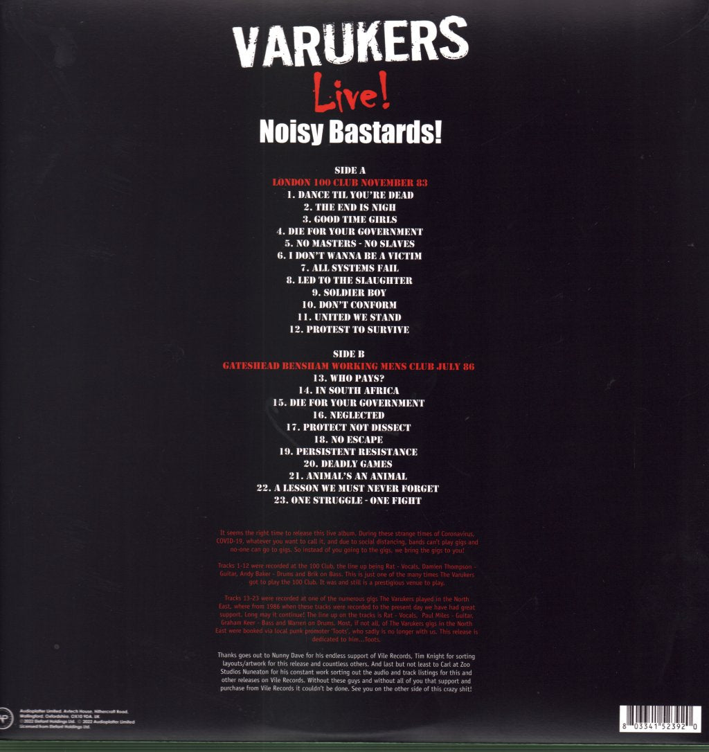 Varukers - Noisy Bastards - Lp
