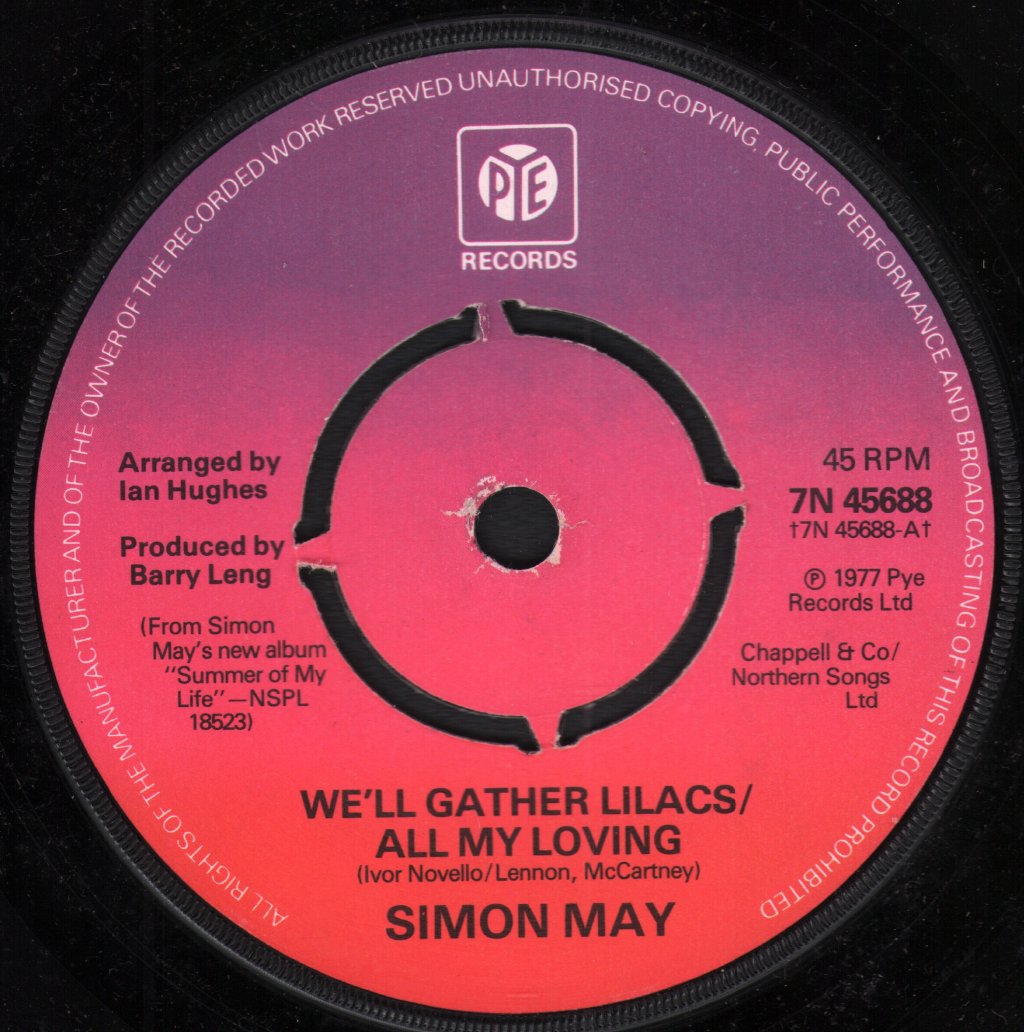 Simon May - We'll Gather Lilacs/All My Loving - 7 Inch