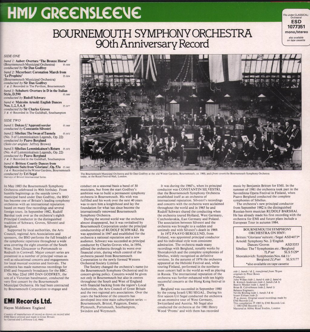 Bournemouth Symphony Orchestra - 90th Anniversary Record - Lp