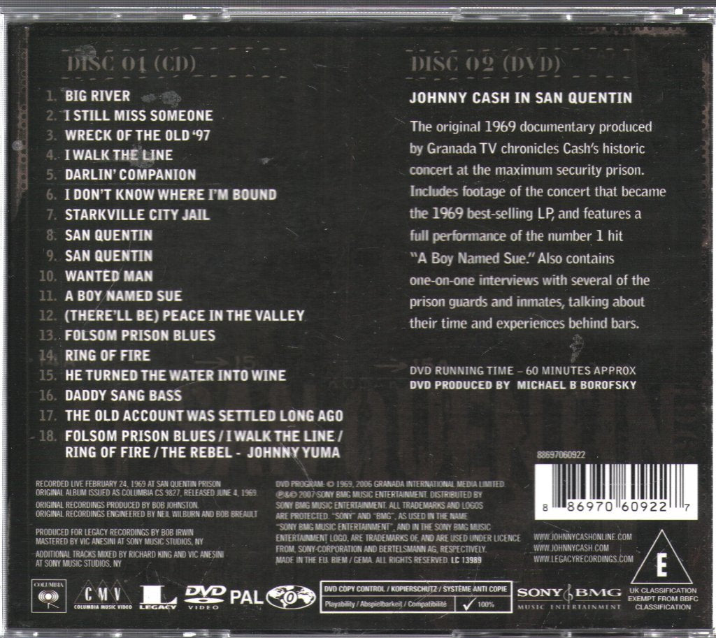 Johnny Cash - Johnny Cash At San Quentin 1969 - Cd/Dvd