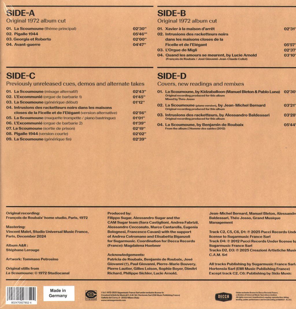 Francois De Roubaix - La Scoumoune (Expanded Original Soundtrack) - Double Lp