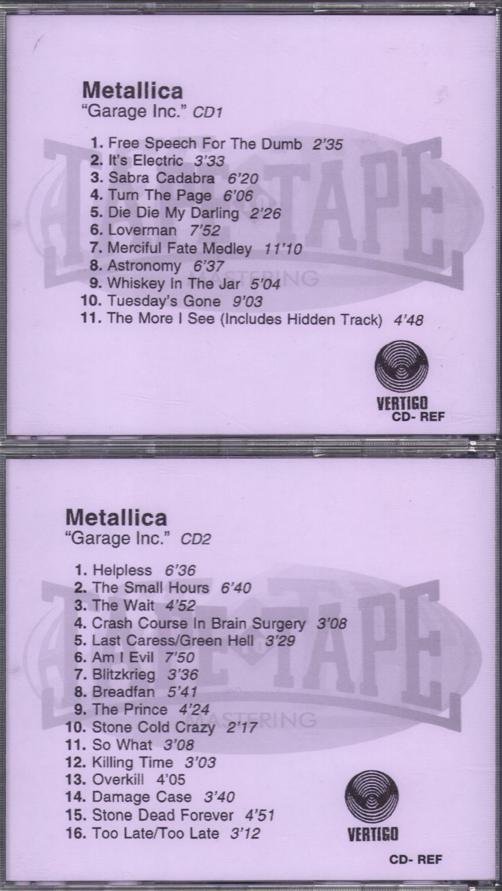 Metallica - Garage Inc. - Double CD-R