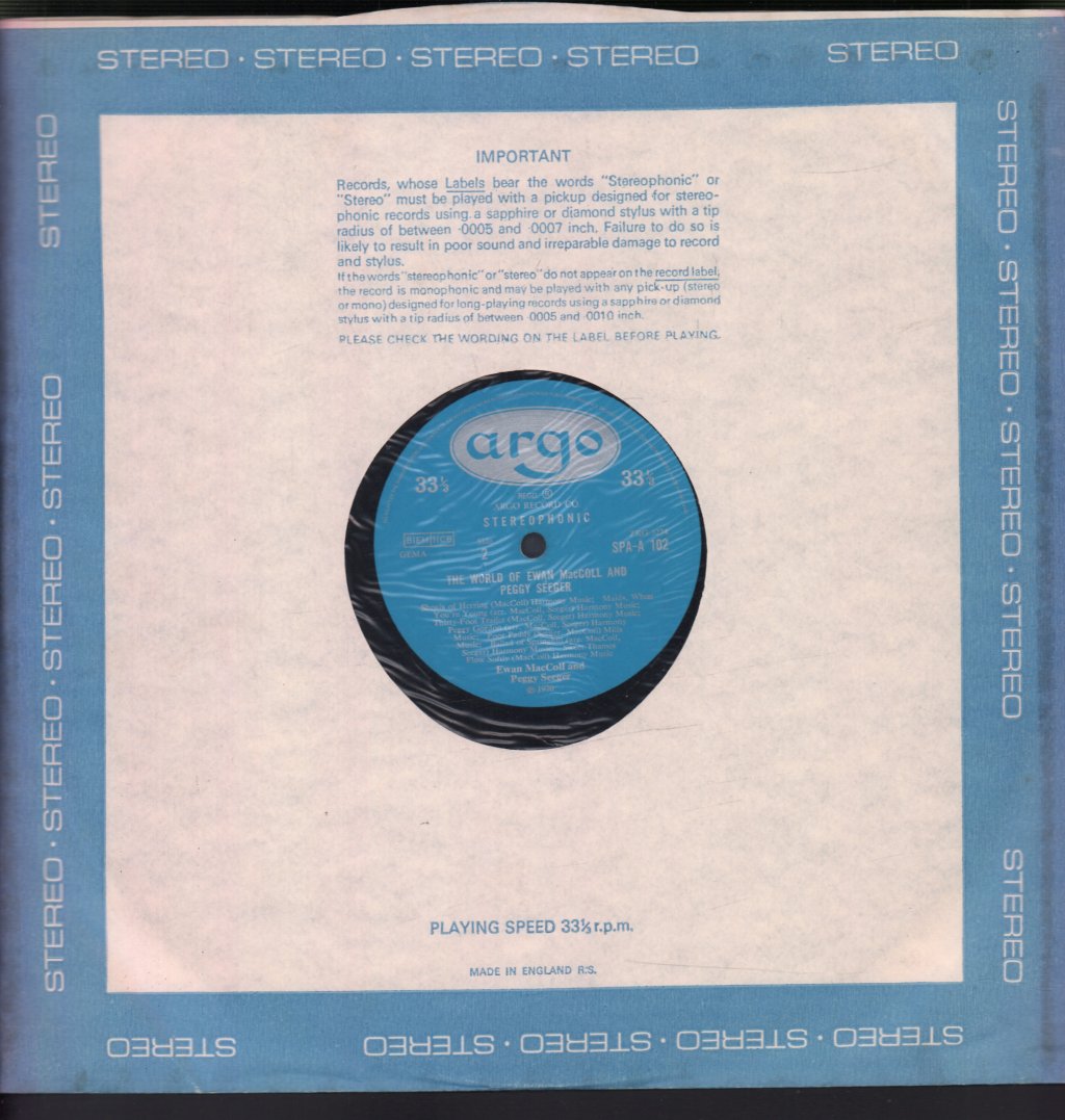 Ewan Maccoll And Peggy Seeger - World Of - Lp
