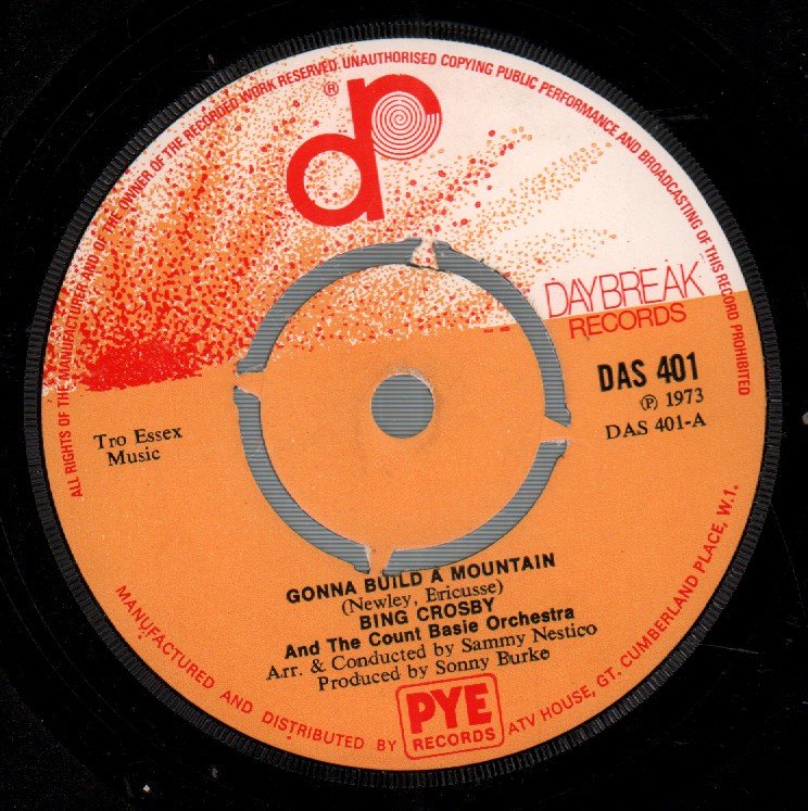 Bing Crosby - Gonna Build A New Mountain - 7 Inch