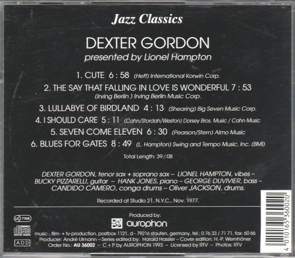 Dexter Gordon - Jazz Classics - Cd